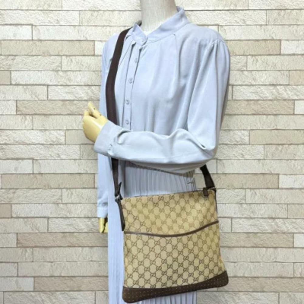 Gucci GG Canvas Bag Brown Shoulder